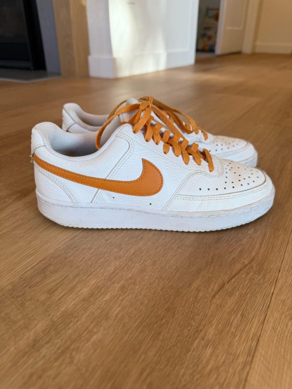 Nike Court Vision - White with Orange Accents